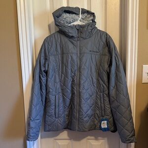 Columbia Steel Blue Quilted Hooded Jacket